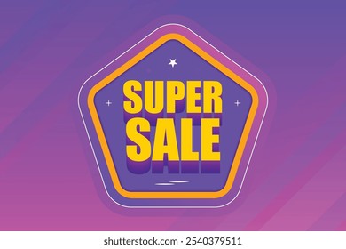 Texto de Vector 3D de la venta estupenda con el fondo púrpura.