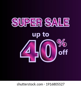 Super Sale up to 40% off Label Vector Template Design Illustration