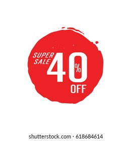 Super Sale 40 Off lettering