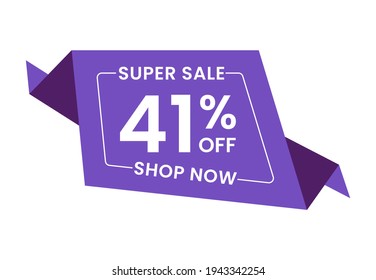 Super Sale 41% Off Shop Now. 41 Percent Discounts Banner