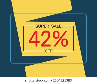 super sale 42% offer icon vector design