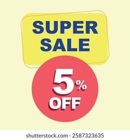 Super Sale 5 percent off vector illustration