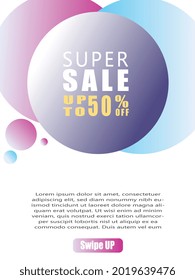 super sale up to 50% banner for editing with colorful style for your business (style 1)