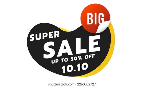 Super sale 50% off isolated on white background ,  Flat Modern design , Illustration Vector  EPS 10 