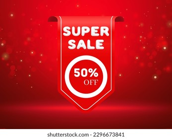 Super sale 50 percent off banner design for business and social media