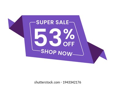 Super Sale 53% Off Shop Now. 53 Percent Discounts Banner
