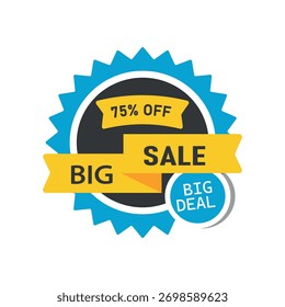 Super venta 75% de descuento de Anuncio de Vector de diseño de Plantilla de venta de etiqueta de Anuncio cartel de folleto