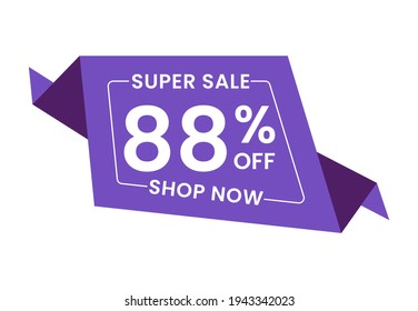 Super Sale 88% Off Shop Now. 88 Percent Discounts Banner