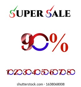 Super Sale 90% Label Vector Template Design Illustration