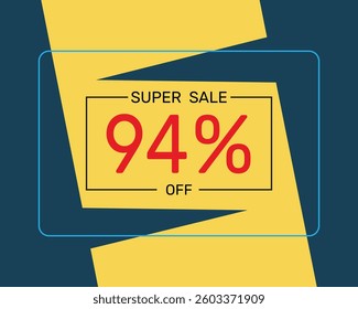 super sale 94% offer icon vector design