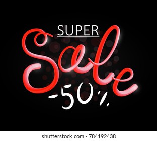 Super sale. Abstract background for the season of sales, 3D letters. Shopping abstract background.