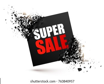 Super sale Abstract Background. Vector Banner with explosion effect.