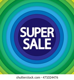 Super Sale, abstract circles background, design template, vector illustration