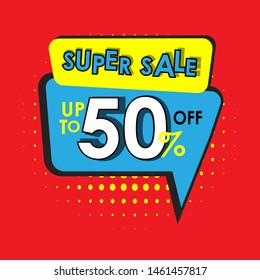 super sale abstract geometric shape banner. pop up style.
