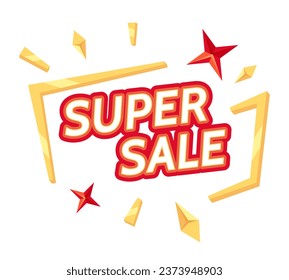 Super sale advertising web banner design. Super saving color flat illustration promotion white background. Half price deal. Clearance sale black friday 2D cartoon vector image, shopping online