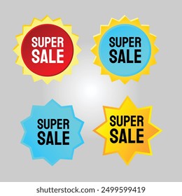 Diseño estupendo del Vector del sistema de la insignia de la venta para la promoción.  