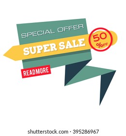Super Sale banner. Sale 50% off in vector illustration.