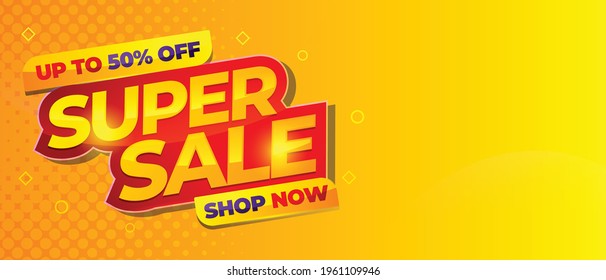 Super-Sale-Banner-Hintergrund, Vektordesign-Vorlage für Werbebanner oder Werbung in sozialen Medien