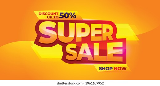 Fondo de banner de superventa, plantilla de diseño vectorial para promoción de medios web banner o promoción de medios sociales