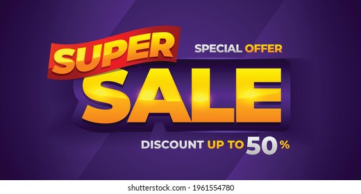 Super sale banner background, vector template design for media promotion web add and commercial social media post