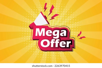 Super sale banner comic background speaker design eps vector illustration. 