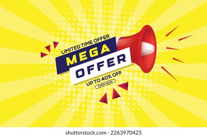 Super sale banner comic background speaker design eps vector illustration. 