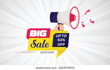 Super sale banner comic background speaker design eps vector illustration. 