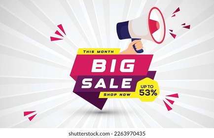 Super sale banner comic background speaker design eps vector illustration. 