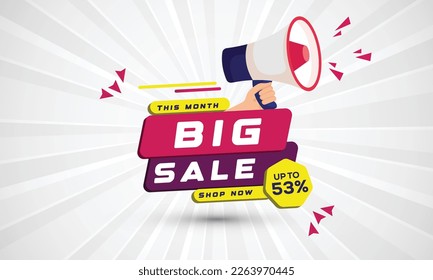Super sale banner comic background speaker design eps vector illustration. 