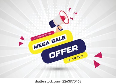 Super sale banner comic background speaker design eps vector illustration. 