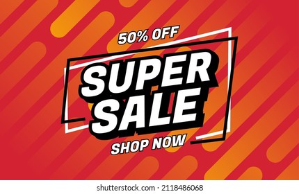 Super sale banner design template