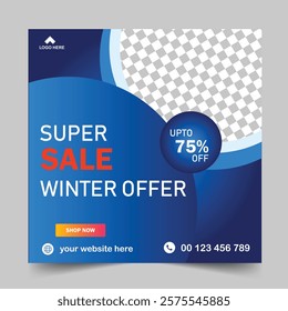 Super Sale Banner Design Template. Editable Post Template Social Media Banners