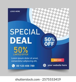 Super Sale Banner Design Template. Editable Post Template 