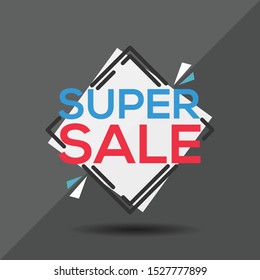 Super Sale Banner Design. Vector Illustration