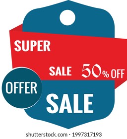 super sale banner design vector
