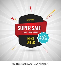Super Sale Banner Design Vector Illustration
