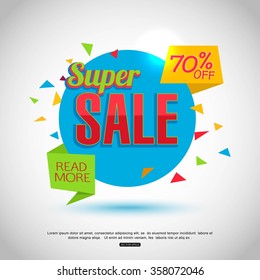 Super Sale Banner Design. Vector illustration