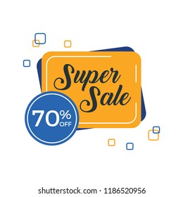 Super Sale Banner. Discount 70% Off
