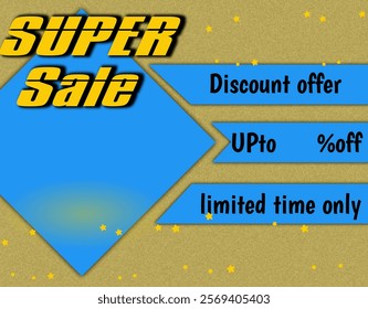 Super sale banner. Discount offer with picture space Eps file. 