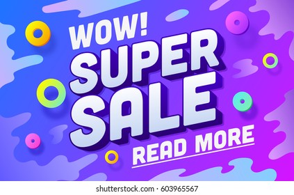 Super sale banner. Sale and discounts. Vector illustration