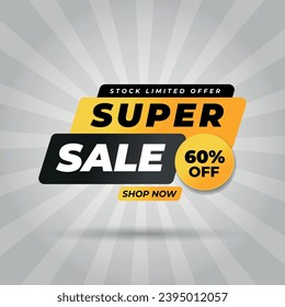 Super-Sale-Banner. Supersale Symbol. Super-Sale-Poster. Verkaufslogo. Rabattangebot. Rabattangebot.