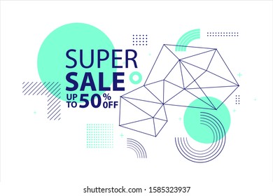Super sale banner. modern with colorful and playful design. Vector illustration