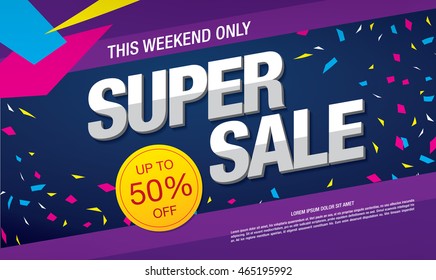 Super sale banner. Sale poster