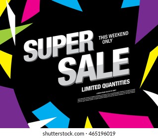 Super sale banner. Sale poster