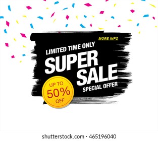 Super sale banner. Sale poster