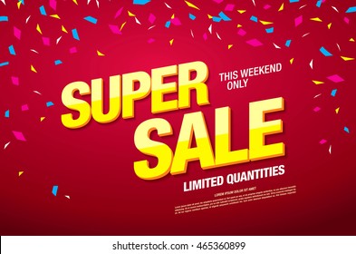 Super sale banner. Sale poster