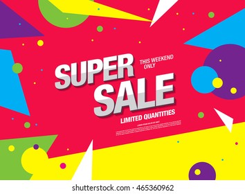 Super sale banner. Sale poster