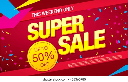 Super Sale Banner. Sale Poster