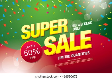 Super sale banner. Sale poster