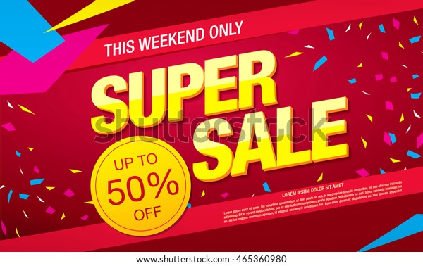 Super Sale Banner Sale Poster Stock Vector Royalty Free